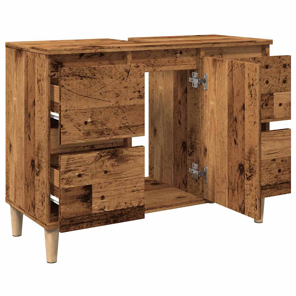 Vanha puu pesuallaskaappi Josa 80x33x60cm (puinen)
