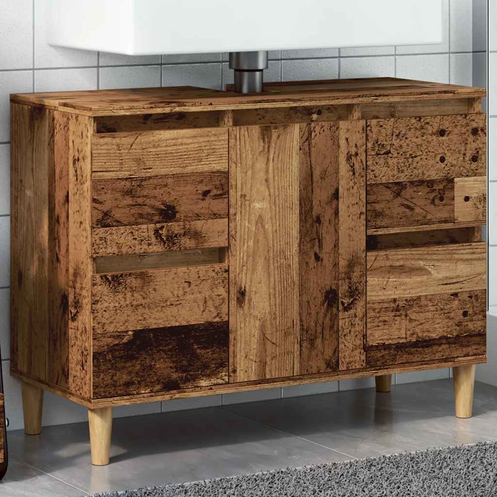 Vanha puu pesuallaskaappi Josa 80x33x60cm (puinen)