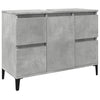Pesuallaskaappi betoninharmaa 80x33x60 cm tekninen puu