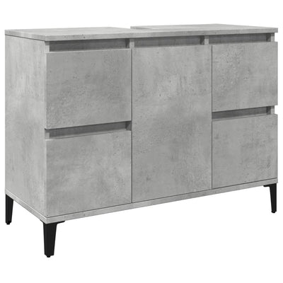 Pesuallaskaappi betoninharmaa 80x33x60 cm tekninen puu