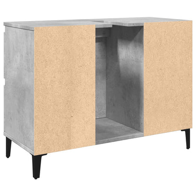 Pesuallaskaappi betoninharmaa 80x33x60 cm tekninen puu