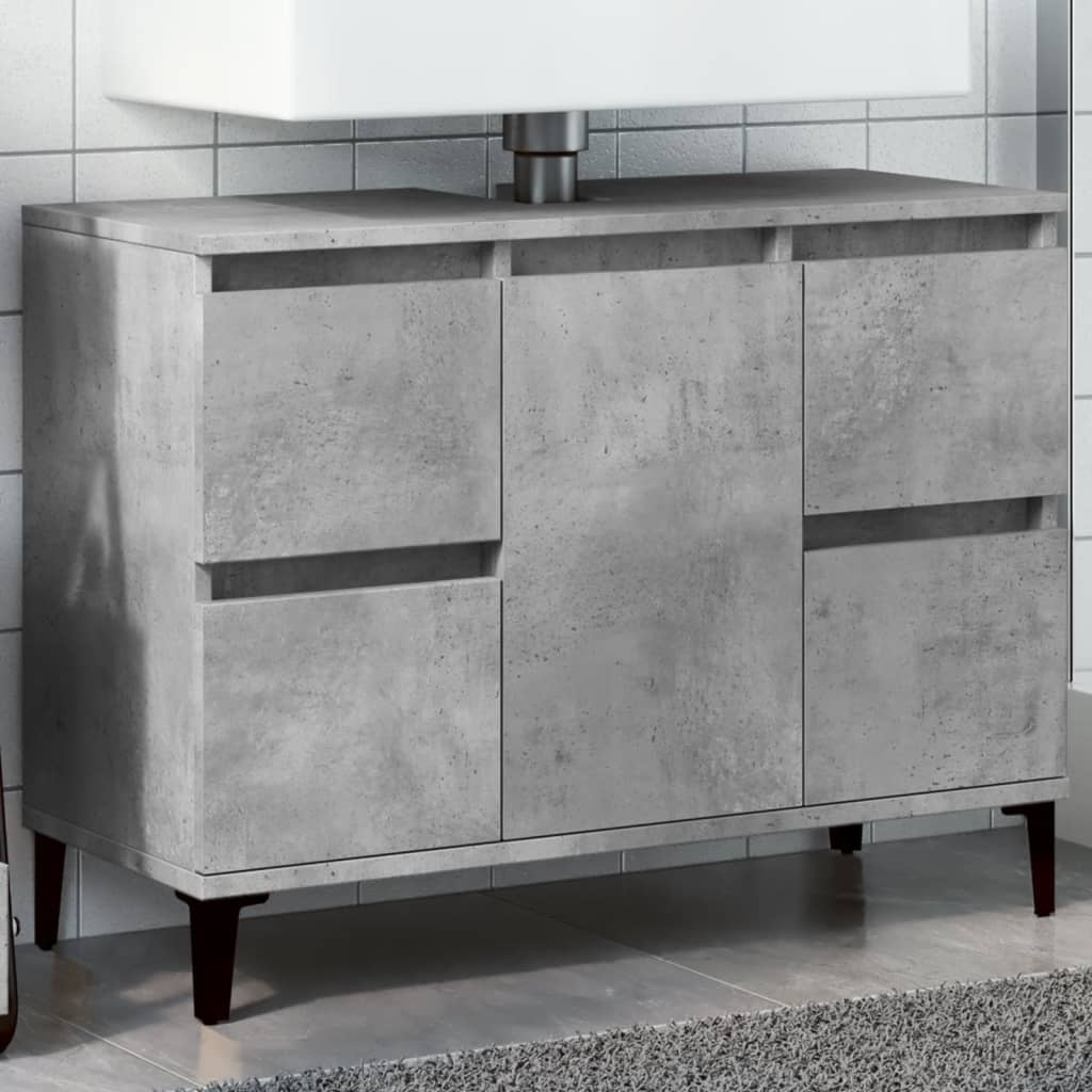 Betoninharmaa pesuallaskaappi Sinza 80x33x60cm (puinen)