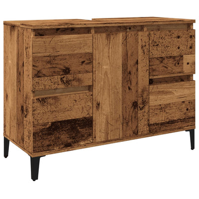 Pesuallaskaappi vanhaa puuta 80x33x60 cm tekninen puu