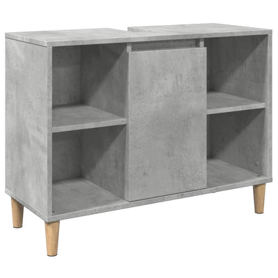 Kylpyhuoneen kaappi betoninharmaa 80x33x60 cm tekninen puu