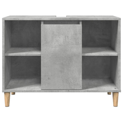 Kylpyhuoneen kaappi betoninharmaa 80x33x60 cm tekninen puu