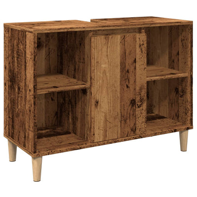 Kylpyhuoneen kaappi vanha puu 80x33x60 cm tekninen puu