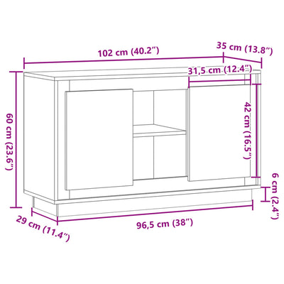 Senkki vanhaa puuta 102x35x60 cm tekninen puu