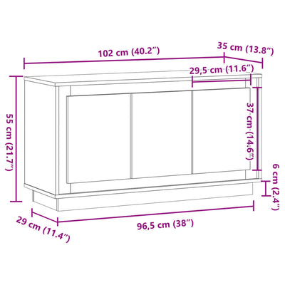 Senkki vanhaa puuta 102x35x55 cm tekninen puu