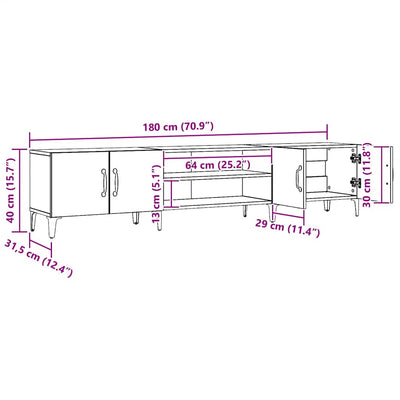 Artesaani tammi tv-taso Burnett 180x31,5x40cm (puinen)