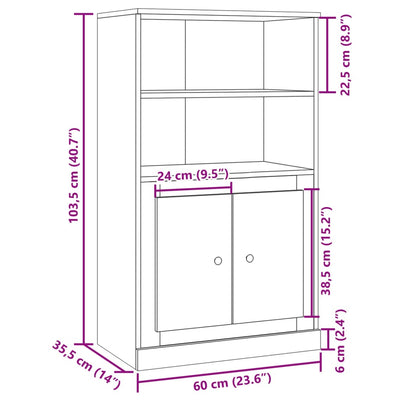 Kaappi vanha puu 60x35,5x103,5 cm tekninen puu