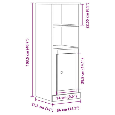 Kaappi artesaani tammi 36x35,5x103,5 cm tekninen puu