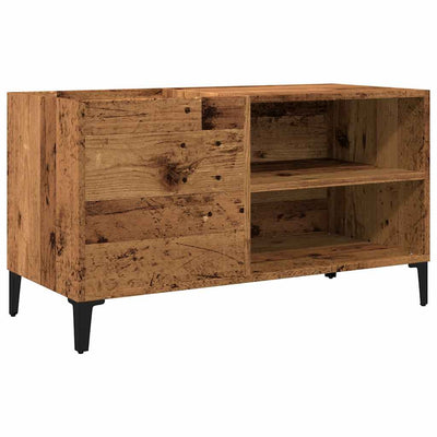 LP-levyjen säilytyskaappi vanha puu 84,5x38x48 cm tekninen puu