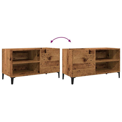 LP-levyjen säilytyskaappi vanha puu 84,5x38x48 cm tekninen puu
