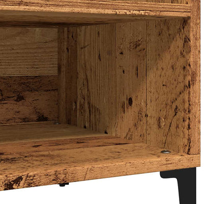 LP-levyjen säilytyskaappi vanha puu 84,5x38x48 cm tekninen puu