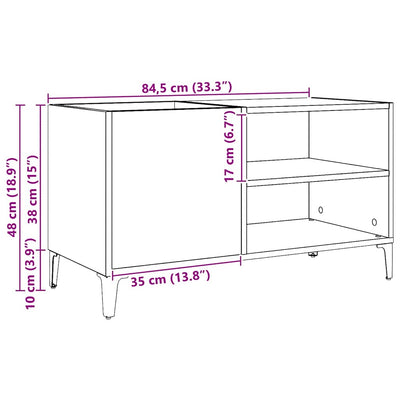 Artesaani tammi lp-levyjen säilytyskaappi Bopi 84,5x38x48cm (puu)