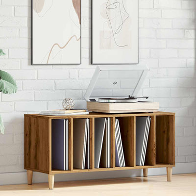 LP-levyjen säilytyskaappi tammi 100x38x48 cm tekninen puu