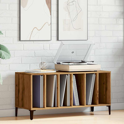 LP-levyjen säilytyskaappi tammi 100x38x48 cm tekninen puu