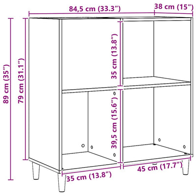 Tammi lp-levyjen säilytyskaappi käsityöläinen Gigore 84,5x38x89cm (puu)