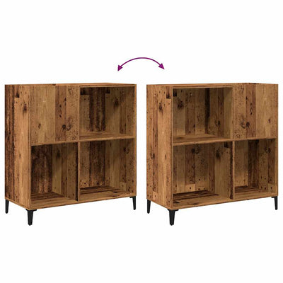 Vanha puu lp-levyjen säilytyskaappi Martica 84,5x38x89cm