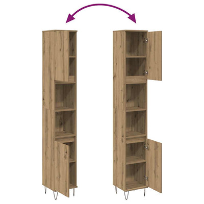 Artesaani tammi kylpyhuoneen kaappi Mitria 30x30x190cm (puinen)