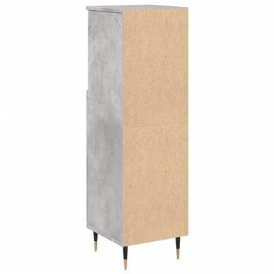 Kylpyhuoneen kaappi betoninharmaa 30x30x100 cm tekninen puu