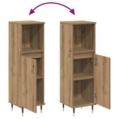 Artesaani tammi kylpyhuoneen kaappi Bojan 30x30x100cm (puinen)