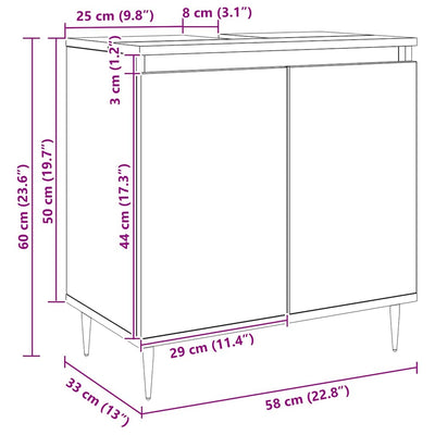 Artesaani tammi kylpyhuoneen kaappi Maftita 58x33x60cm (puinen)