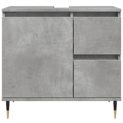 Kylpyhuoneen kaappi betoninharmaa 65x33x60 cm tekninen puu