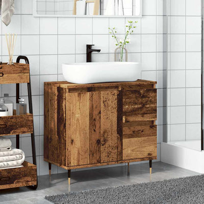 Vanha puu kylpyhuoneen kaappi Edelstein 65x33x60cm (puinen)