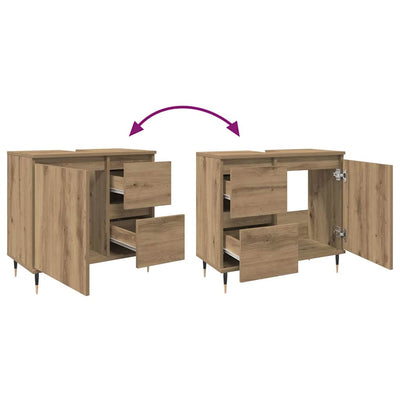 Artesaani tammi kylpyhuoneen kaappi Edelstein 65x33x60cm (puinen)