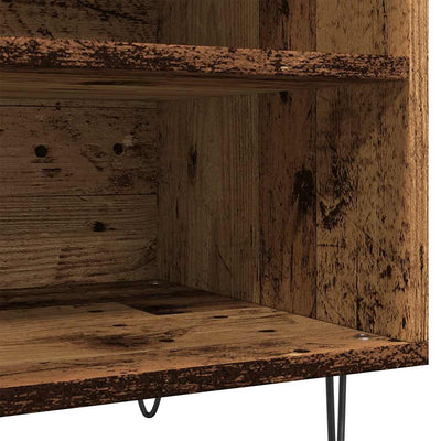 LP-levyjen säilytyskaappi vanha puu 84,5x38x48 cm tekninen puu