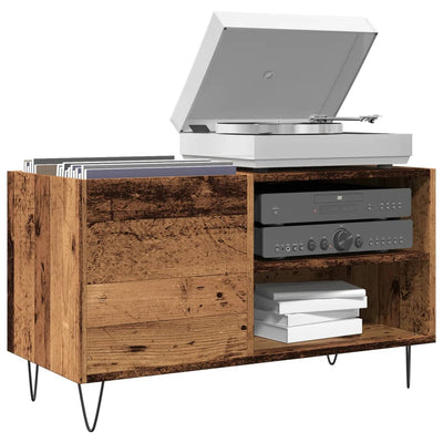 Lp-levyjen säilytyskaappi Demko 84,5x38x48cm (vanha puu, puinen)