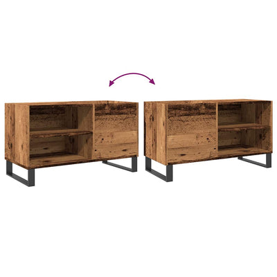 LP-levyjen säilytyskaappi vanha puu 84,5x38x48 cm tekninen puu