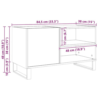 LP-levyjen säilytyskaappi artesaani tammi 84,5x38x48 cm puu