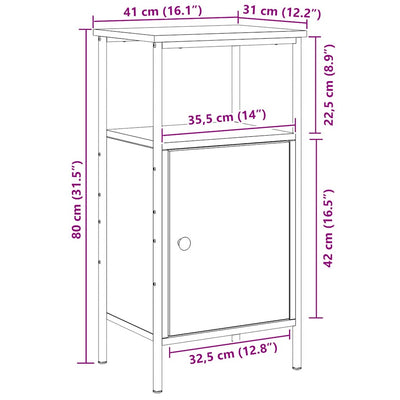 Yökaappi artisan oak Chester 41x31x80cm (puinen)