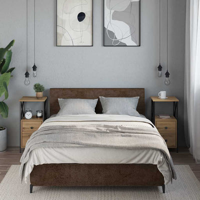 Yöpöydät 2 kpl artesaani tammi 34x35,5x70 cm tekninen puu
