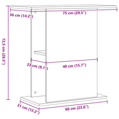 Akvaarioteline artesaani tammi 36x60,5x72,5 cm tekninen puu