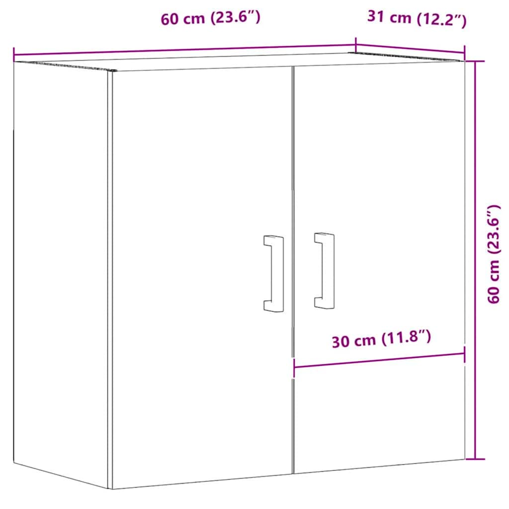 Artesaani tammi tv-seinäkaappi Nives 60x31x60cm (puinen)