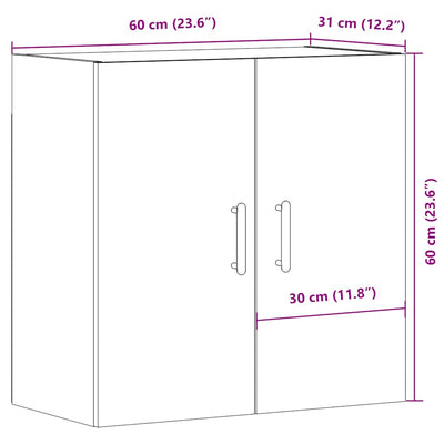 Seinäkaappi vanha puu 60x31x60 cm tekninen puu
