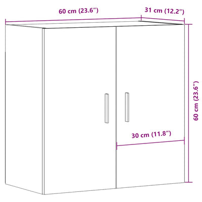 Seinäkaappi vanha puu 60x31x60 cm tekninen puu
