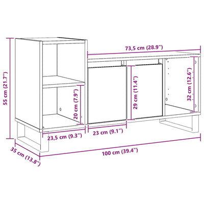 Käsityöläinen tammi tv-taso Anitra 100x35x55cm
