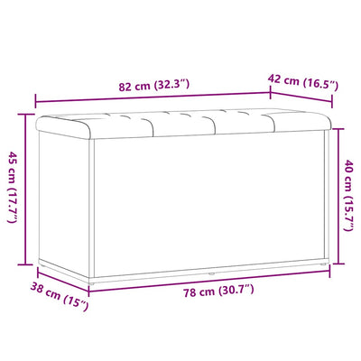 Säilytyspenkki vanhaa puuta 82x42x45 cm lastulevy