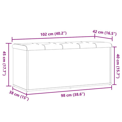Säilytyspenkki vanhaa puuta 102x42x45 cm lastulevy