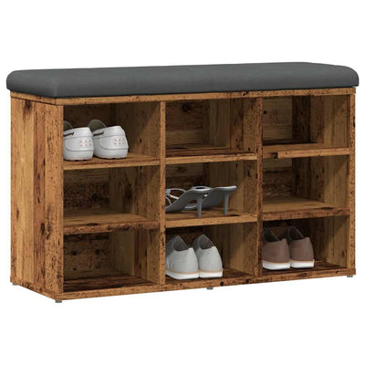 Kenkien säilytyspenkki vanhaa puuta 82x32x50 cm lastulevy