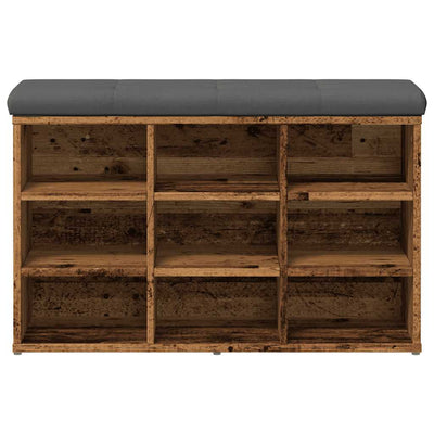Kenkien säilytyspenkki vanhaa puuta 82x32x50 cm lastulevy
