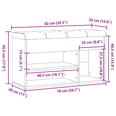 Kenkien säilytyspenkki vanhaa puuta 82x32x45,5 cm lastulevy