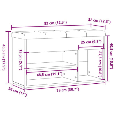 kenkäpenkki Artisan Oak 82x32x45,5 cm Engineered Wood