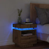 yöpöytäkaappi LED-valoilla Artisan Oak 40x39x48,5 cm