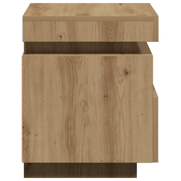 yöpöytäkaappi LED-valoilla Artisan Oak 40x39x48,5 cm