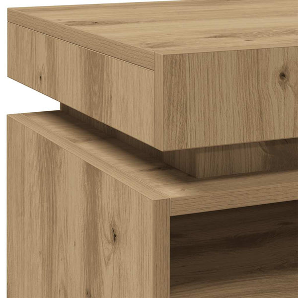 yöpöytäkaappi LED-valoilla Artisan Oak 40x39x48,5 cm